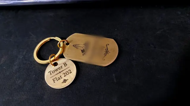 Brass keychain set with flat number fob