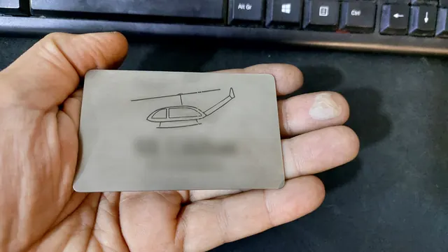 Engraved stainless steel business card